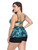 Plus Size Floral and Paisley Print Tie Back Fashion Swimsuit Back