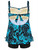 Plus Size Floral and Paisley Print Tie Back Fashion Swimsuit Back View