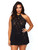 Women Plus Size Halter All Over Stretchy Floral Lace Chemise Slip Nightgown