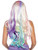 Womens Pastel Long Wavy Colorful Rainbow Mermaid Fairy Wig