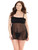Womens Plus Size Stretchy Mesh Ruffle Bust Adjustable Babydoll Top Lingerie