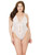 Womens Plus Size Sheer High Cut Diamond Mesh Lace Up Bridal Teddy Bodysuit Lingerie