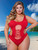 Women Plus Size High Leg Lace Up One Piece Swimsuit Monokini