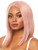 Womens Long Center Pink Part Bob Wig