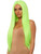 Womens Straight Long Center Part Neon Green Wig