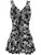 Womens Plus Size Floral Fashion Print Retro Swimdress One Piece Swimsuit Front View