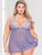 Women Plus Size Lace Strappy Racer Back Babydoll Lingerie Intimates Front View