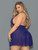 Plus Size Sheer Purple Halter Babydoll Intimates Back View