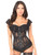 Daisy Corsets Top Drawer Black Sheer Lace Steel Boned Corset Front View