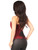 Lavish Red Glitter Front Zipper Corset Top Back View
