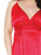 Plus Size Red Satin Wrap Style Holiday Lingerie Dress Detail