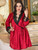 Shirley of Hollywood Plus Size Charmeuse and Eyelash Lace Holiday Robe Sleepwear