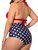 Womens Plus Size High Waist Halter Top Polka Dot Retro Bikini Swimwear Back View