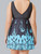 Women's High Cut Mesh Swim Dress Back