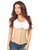 Women's Beige Cotton Underbust Corset Front