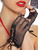 Womens Black Mini Fishnet Lace Up Gloves Costume Accessories