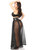 Daisy Corsets Womens Black Fishnet and Faux Leather Long Skirt