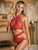 Allure Womens Red Lace Halter Top & Backless Panty Set Lingerie Intimates