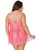 Plus Neon Pink & Yellow Lace Babydoll & Thong Set Back View