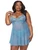 Plus Blue & Gold Lace Babydoll Lingerie Set