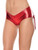 Coquette Women's Low-Rise Booty Shorts – Cheeky Cut with Lace-Up Sides & Silver Hardware Red Front View