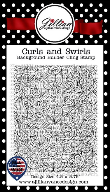 Curls and Swirls Background Builder Cling Stamp