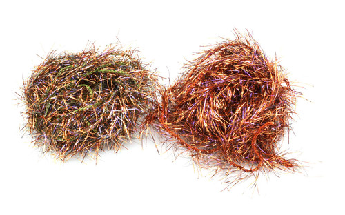 Hareline UV Polar Chenille (Left- Olive Copper UV, Right- Rusty Copper UV)