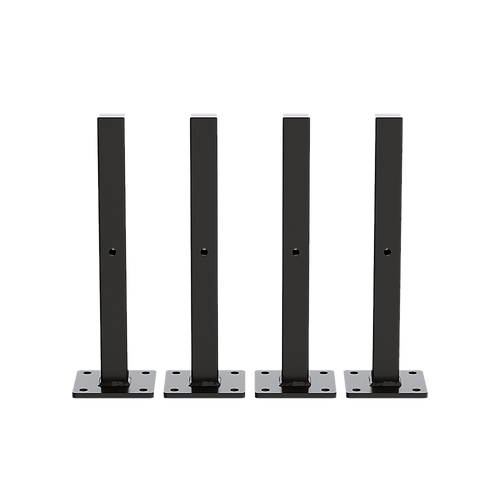 20cm Floating Shelf Brackets Industrial Metal Shelving Supports 4-Pack - Black