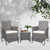 3 Piece Wicker Outdoor Chair Side Table Furniture Set - Grey
