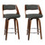 Artiss Set of 2 Wooden Swivel Bar Stools - Charcoal, Wood and Chrome
