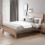 Bed Frame Double Size in Solid Wood Veneered Acacia Bedroom Timber Slat in Oak