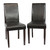 2x Wooden Frame Black Leatherette Dining Chairs with Solid Pine Legs