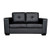 2 Seater Lounge Leatherette Sofa Couch with Wooden Frame in Black Colour