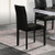 2x Steel Frame Black Leatherette Medium High Backrest Dining Chairs with Wooden legs