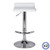2X White Bar Stools Faux Leather Low Back Adjustable Crome Base Gas Lift Slim Seat Swivel Chairs