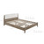 Wooden Bed Frame with Leather Upholstered Bed Head Size King