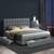 Artiss Avio Bed Frame Fabric Storage Drawers - Grey Double