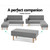 Artiss 3 Seater Sofa Bed Ottoman Recliner Lounge Scandinavian Grey