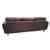 3 Seater Sofa Brown Fabric Lounge Set for Living Room Couch with Solid Wooden Frame