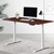Artiss Standing Desk Adjustable Height Desk Dual Motor Electric White Frame Walnut Desk Top 140cm