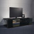 TV Cabinet with 2 Open Storage With Glossy MDF Entertainment Unit In Black Color