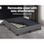 Bed Frame Base Queen Size Mattress Platform Foundation Wooden Fabric Grey TOMI