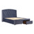 King Size Storage Bed Frame Upholtery Navy Blue Fabric with 2 Drawers
