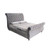 King Bed Frame Upholstery Velvet Fabric in Grey with Tufted Headboard Sleigh Bed