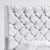 Queen Size Bed Frame in White Faux Leather Crystal Tufted High Bedhead Bentwood Slat