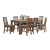 9 Pieces Dining Suite 210cm Large Size Dining Table & 8X Chairs with Solid Acacia Wooden Base in Chocolate Colour