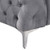 2 Seater Sofa Classic Button Tufted Lounge in Grey Velvet Fabric with Metal Legs