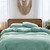 Cosy Club Washed Cotton Quilt Set Green Double
