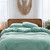 Cosy Club Washed Cotton Quilt Set Green Queen