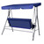 Milano Outdoor Swing Bench Seat Chair Canopy Furniture 3 Seater Garden Hammock - Dark Blue